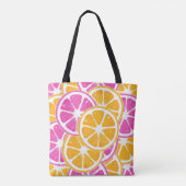 Tote Bag Tranches d'agrumes rose orange (Dos)
