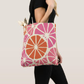 Tote Bag Tranches de pamplemousse sans soudure motif, agrum (De près)