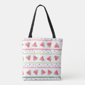 Tote Bag Tranches de pastèque : Aquarelle rayée sans fil (Dos)