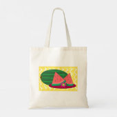 Tote Bag Tranches de pastèque d'été et fleur tropicale (Dos)