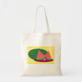 Tote Bag Tranches de pastèque d'été et fleur tropicale (Devant)