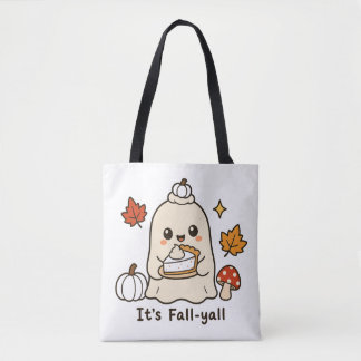 Tote Bag Tranches Effrayantes - Fantôme Tenant une Tarte au