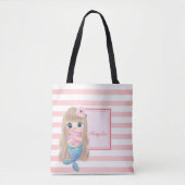Tote Bag Trandy Striped, Bébé Sirène (Devant)
