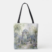 TOTE BAG TRANQUIL PASTEL WATERCOLOR GARDEN SCÈNE (Dos)