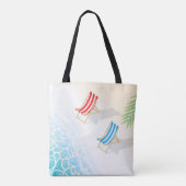 Tote Bag Transats modernes à l'Art Balnéaire Personnalisé (Dos)