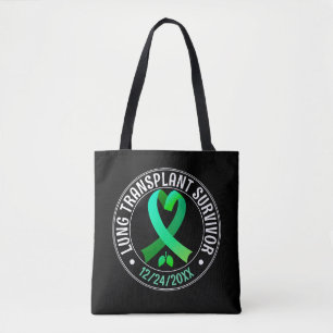 Tote Bag Transplant pulmonaire Survivant Ribbon vert Person