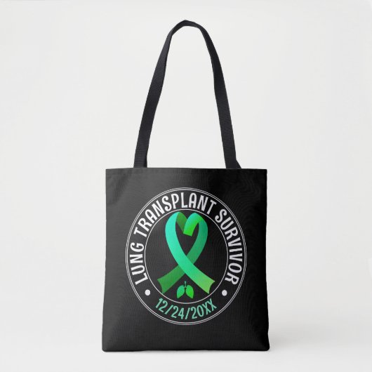 Tote Bag Transplant pulmonaire Survivant Ribbon vert Person (Devant)