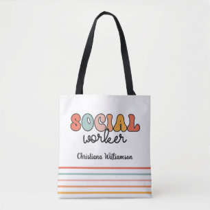 Tote Bag Travailleur social rétro personnalisé