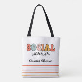 Tote Bag Travailleur social rétro personnalisé (Dos)