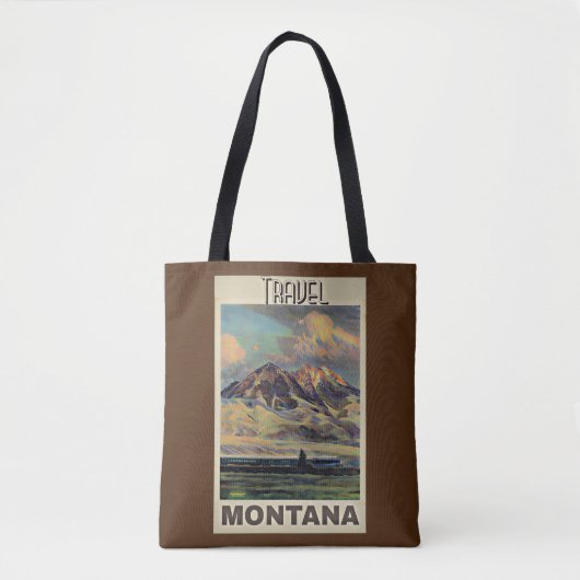 Tote Bag Travel Montana, poster vintage, (Devant)