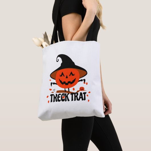 Tote Bag Treck Trat Citrouille Sourire (De près)