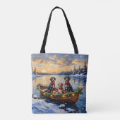 Tote Bag Treeing Walker Coonhound Noël Bateau Vacances (Dos)