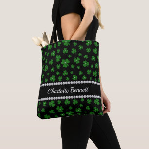 Tote Bag Trèfle personnalisé de la Saint-Patrick avec perle