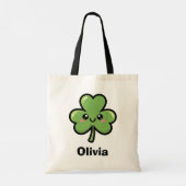 Tote Bag Trèfle Souriant Mignon (Dos)