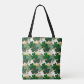 TOTE BAG TRÈFLES IRLANDAIS MOTIFS AUX TONS DE VERT (Dos)