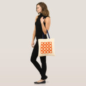 Tote Bag Treillis orange sur fond blanc (Devant (modèle))
