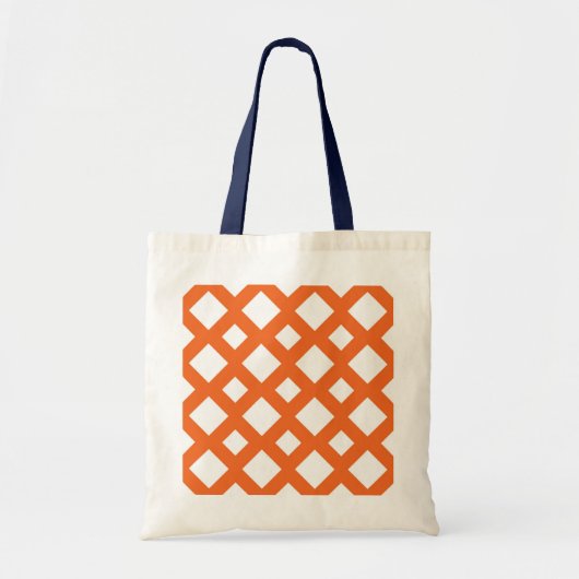 Tote Bag Treillis orange sur fond blanc (Devant)