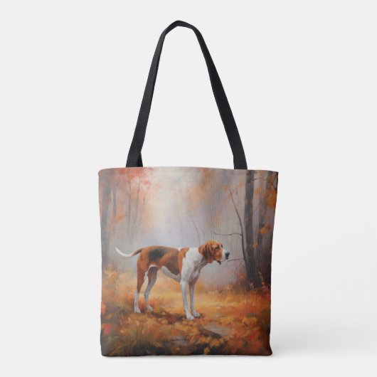 Tote Bag Trekking Walker Coonhound à l'automne Feuilles aut (Dos)