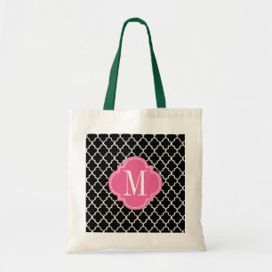 Tote Bag Trellis marocain noir chic personnalisé