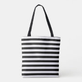 Tote Bag Trendy Black and White Butterfly Stripes avec nom (Dos)
