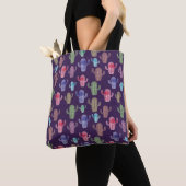 Tote Bag Trendy cactus watercolor drawing seamless pattern (De près)