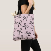 Tote Bag Trendy Cute Little Black Bows Rose (De près)