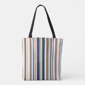 Tote Bag Trendy Modern Dark Blue et Gold Stripes (Dos)