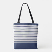 Tote Bag Trendy Navy Stripes (Dos)