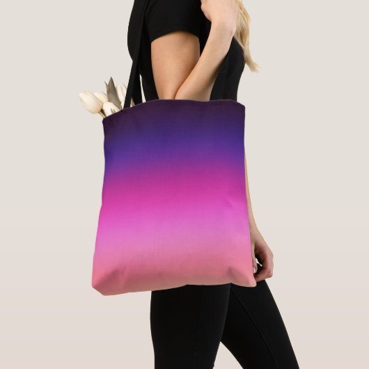 Tote Bag Trendy neon pink purple and light orange gradient (De près)