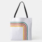 Tote Bag Trendy Retro Rainbow Stripes Fourre-tout (Devant)