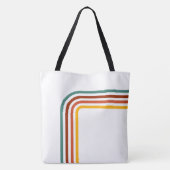 Tote Bag Trendy Retro Rainbow Stripes Fourre-tout (Dos)