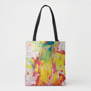Tote Bag Trendy Rouge Jaune Bleu Vert Moderne Abstrait