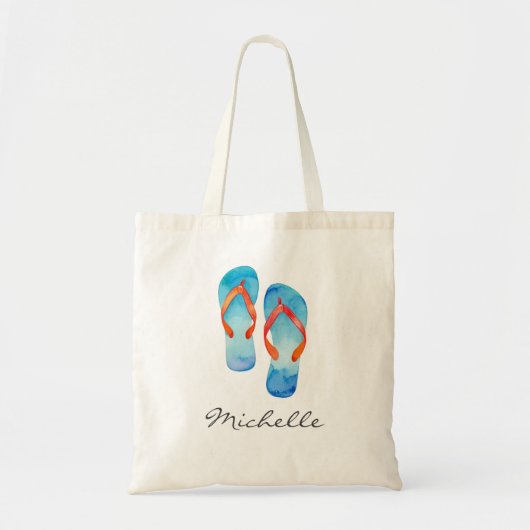 Tote Bag Trendy Summer Beach Flip Flops  (Devant)