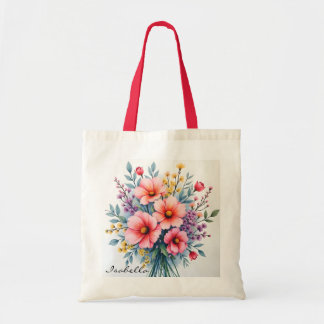 Tote Bag Trendy Wildflowers Beautiful Luxury Collection
