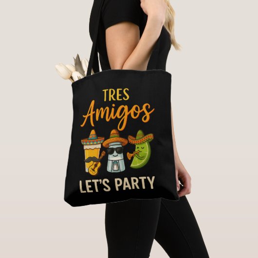 Tote Bag Tres Amigos Tequila Salt Lime Cinco De Mayo (De près)