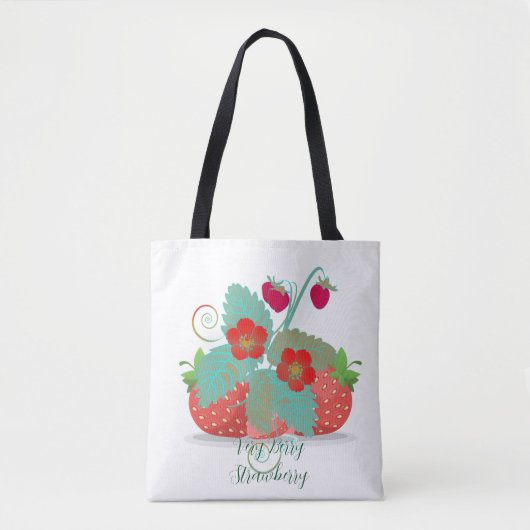 Tote Bag Très Berry fraise tendance Shopping vert (Devant)