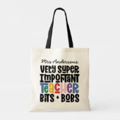 Tote Bag Très important enseignant typographie moderne cade (Dos)