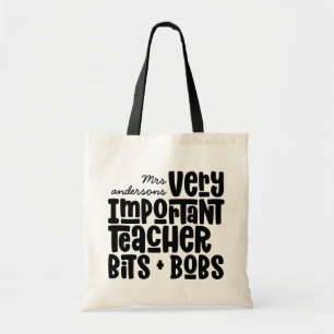 Tote Bag Très important enseignant typographie moderne cade