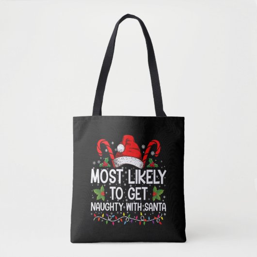 Tote Bag Très Probable D'Être Naughty Avec Père Noël Christ (Devant)
