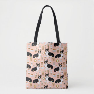 Tote Bag Tri motif coloré de café de corgi - rougissez
