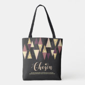 Tote Bag Triangle élégant en or rose noir choisi (Dos)