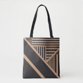 Tote Bag Triangle en tan et noir (Devant)