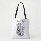 Tote Bag Triangle floral, dessin de Tangle - (Devant)