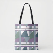 Tote Bag Triangle géométrique Motif bleu violet vert (Devant)
