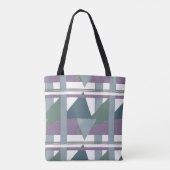 Tote Bag Triangle géométrique Motif bleu violet vert (Dos)