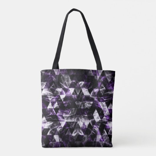 Tote Bag Triangle Géométrique Violet Smoky Galaxy Monogramm (Dos)