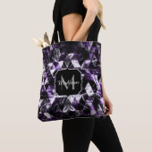 Tote Bag Triangle Géométrique Violet Smoky Galaxy Monogramm (De près)