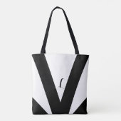 Tote Bag Triangle noir et blanc et slashes (Dos)