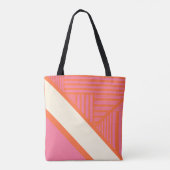 Tote Bag Triangle rayures en rose, orange et crème (Dos)