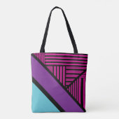 Tote Bag Triangle - rose, pourpre, bleu et noir (Dos)